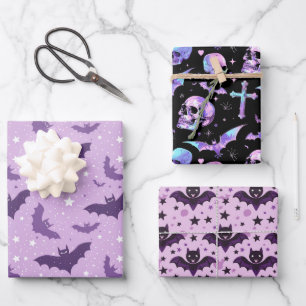 Mystic Lila Gothic Geschenkpapier Set
