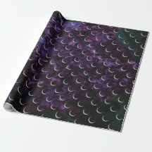 Mystic Lilac Crescent Moon Wrapping Paper