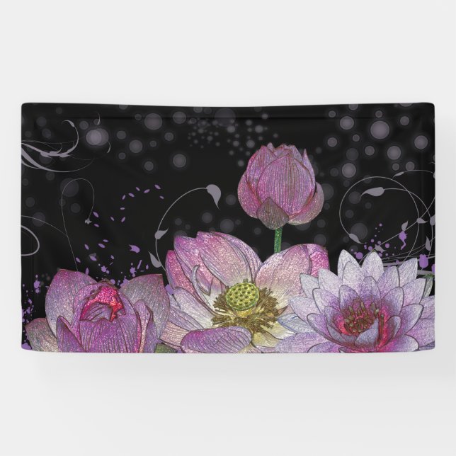 Mystic lotus 3' x 5' Banner (Horizontal)