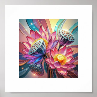 Mystic Lotus Bloom - Sacro Bloral Art of Enlight Poster