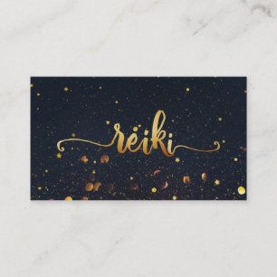 *~* Mystic Magic Black Gold REIKI Typografie Visitenkarte