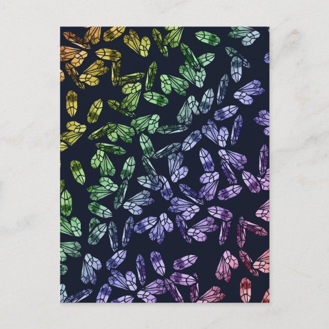 Mystic Magick Rainbow Crystals Hexchy Wiccan Art Postkarte (Vorderseite)