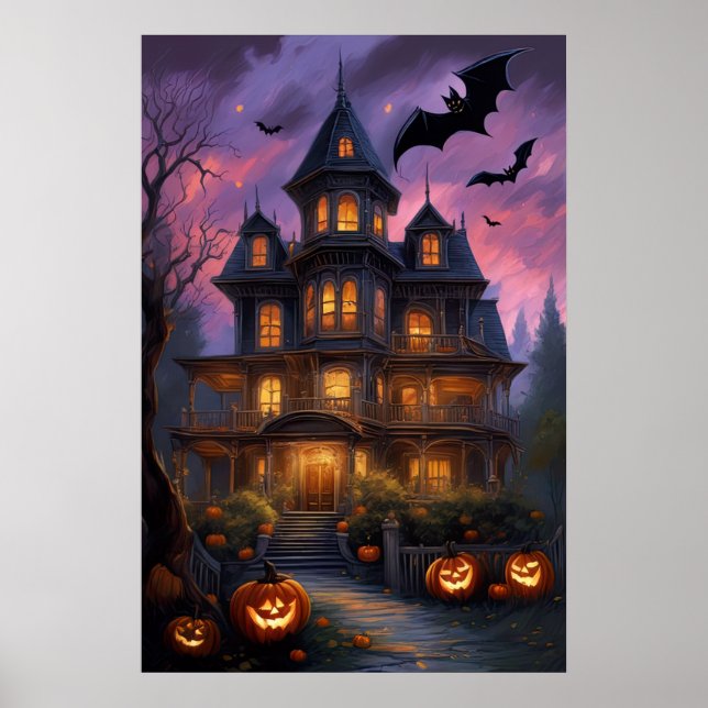 Mystic Mansion, Spooky Halloween Poster (Vorne)