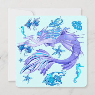 Mystic Mermaid Fairy Lila Creature Keramik Tile