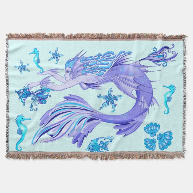 Mystic Mermaid Fairy Lila Creature Keramik Tile Decke (Vorderseite)