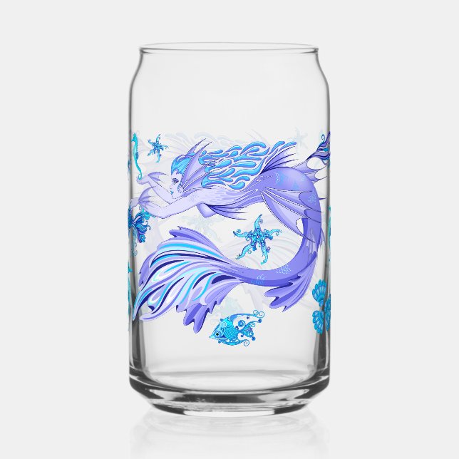 Mystic Mermaid Fairy Lila Creature Keramik Tile Dosenglas (Vorderseite)