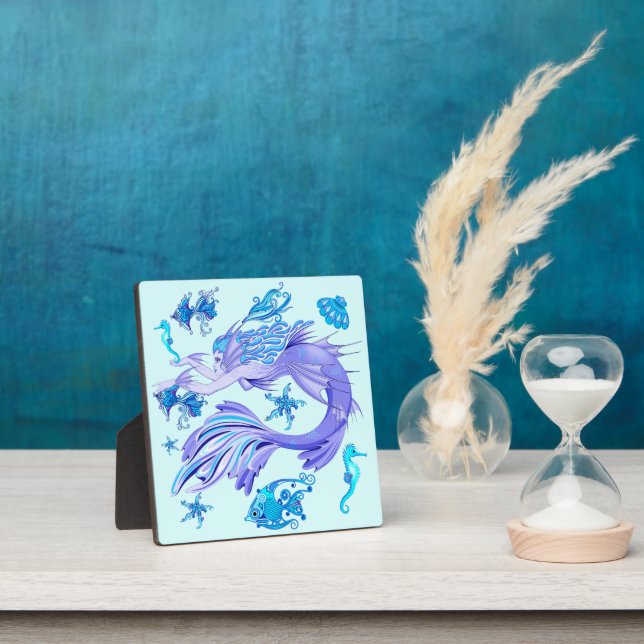 Mystic Mermaid Fairy Lila Creature Keramik Tile Fotoplatte (InSitu)