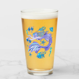 Mystic Mermaid Fairy Lila Creature Keramik Tile Glas
