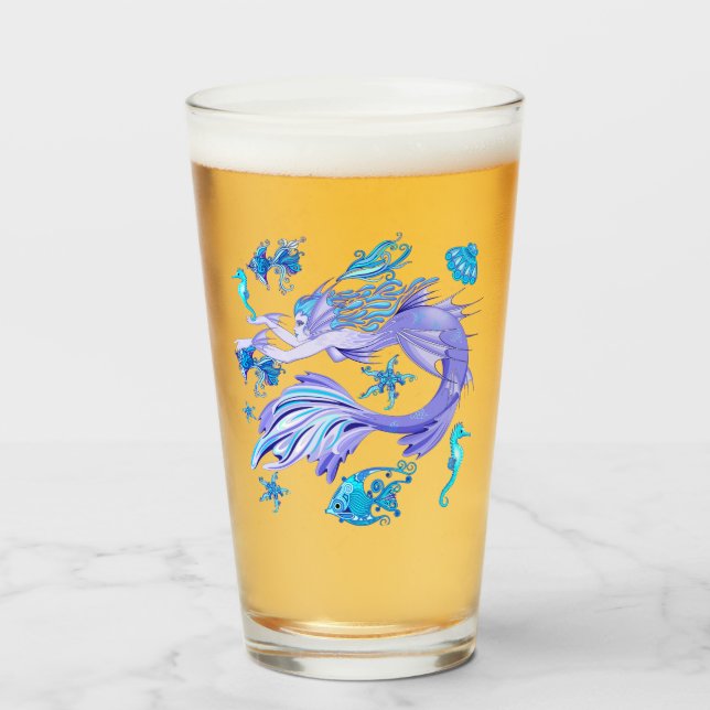 Mystic Mermaid Fairy Lila Creature Keramik Tile Glas (Vorne (Gefüllt))