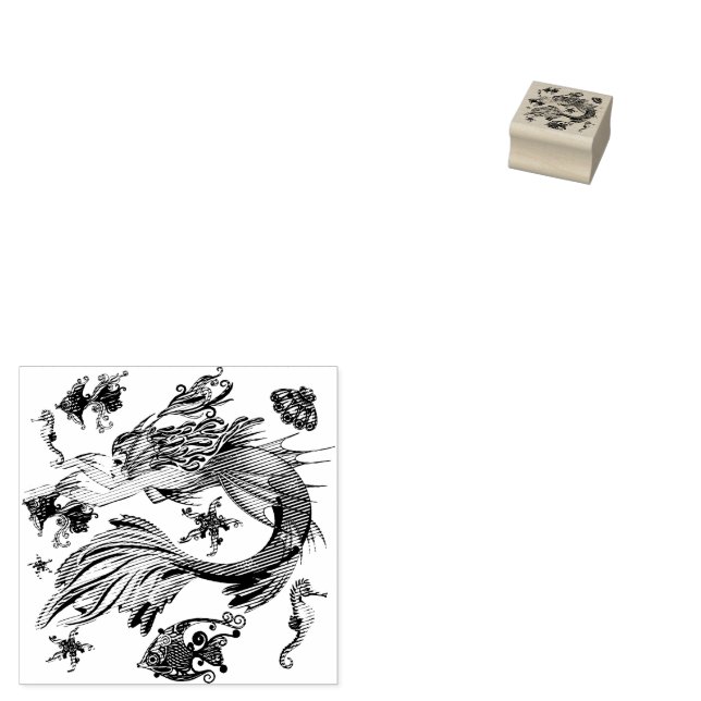 Mystic Mermaid Fairy Lila Creature Keramik Tile Gummistempel (Stempel)