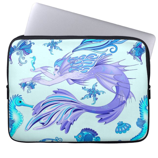 Mystic Mermaid Fairy Lila Creature Keramik Tile Laptopschutzhülle (Vorderseite)