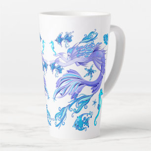 Mystic Mermaid Fairy Lila Creature Keramik Tile Milchtasse