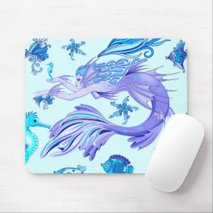 Mystic Mermaid Fairy Lila Creature Keramik Tile Mousepad