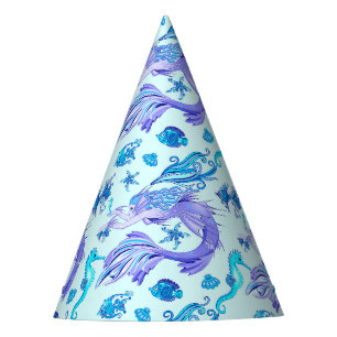 Mystic Mermaid Fairy Lila Creature Keramik Tile Partyhütchen