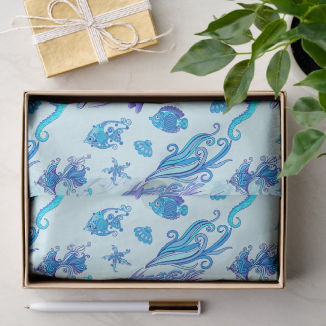 Mystic Mermaid Fairy Lila Creature Keramik Tile Seidenpapier (Geschenk)