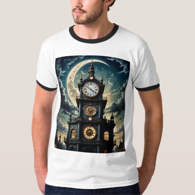 Mystic Mitternachtsuhr Tower T Shirt (Vorderseite)
