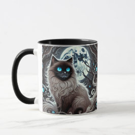 Mystic Moon Cat - Enchanted Black Cat mug Tasse