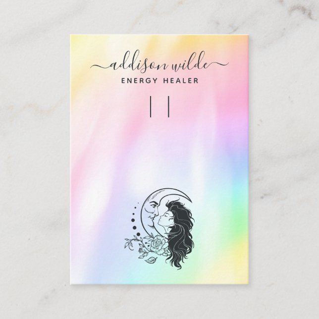 Mystic Moon Goddess Schlüsselanhänger Display Visitenkarte (Vorderseite)