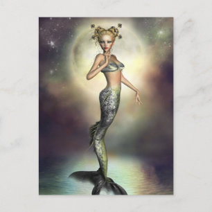 Mystic Moon Mermaid Postkarte