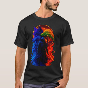 Mystic Moon & Olive – Handtexturierte himmlische K T-Shirt