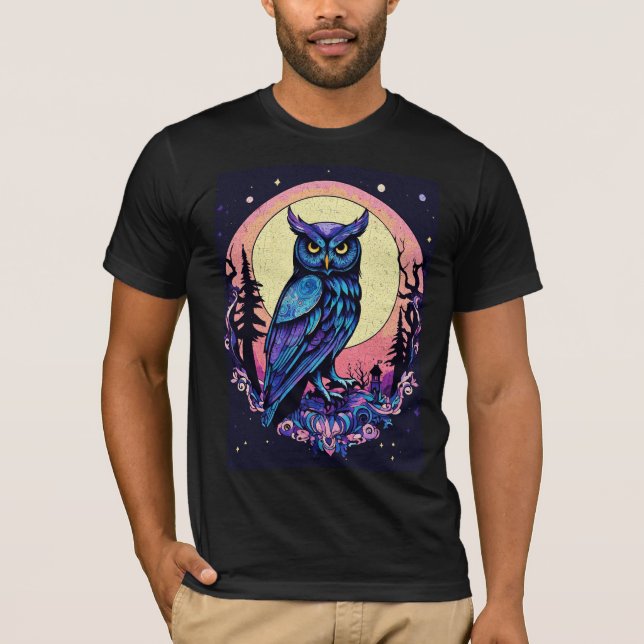 Mystic Moon Owl Thirt Bezaubernd Nocturnal Style T-Shirt (Vorderseite)