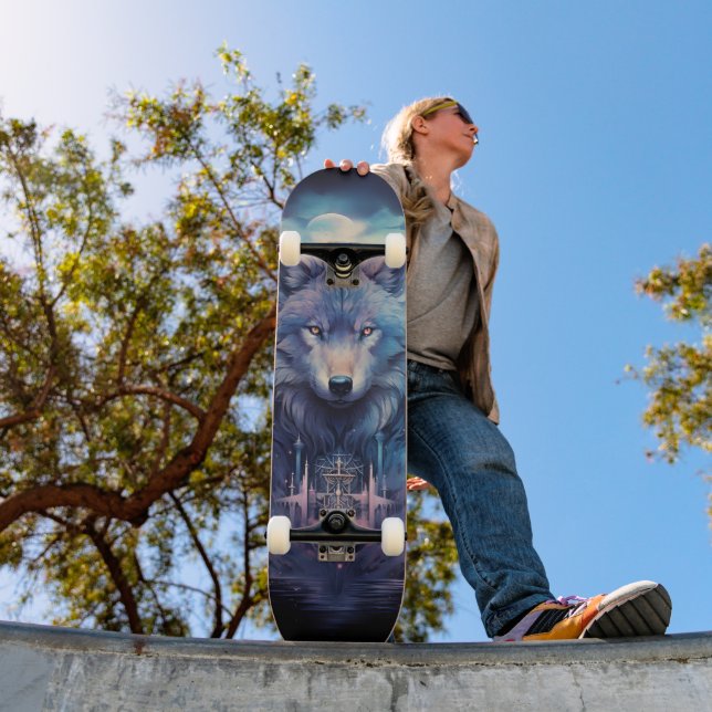 Mystic Moon Wolf Guardian Skateboard (Außenbereich 1)
