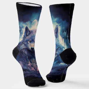 Mystic Moon Wolf Guardian Socken