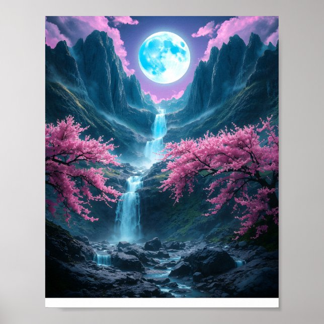 Mystic Moonlit Valley Poster (Vorne)