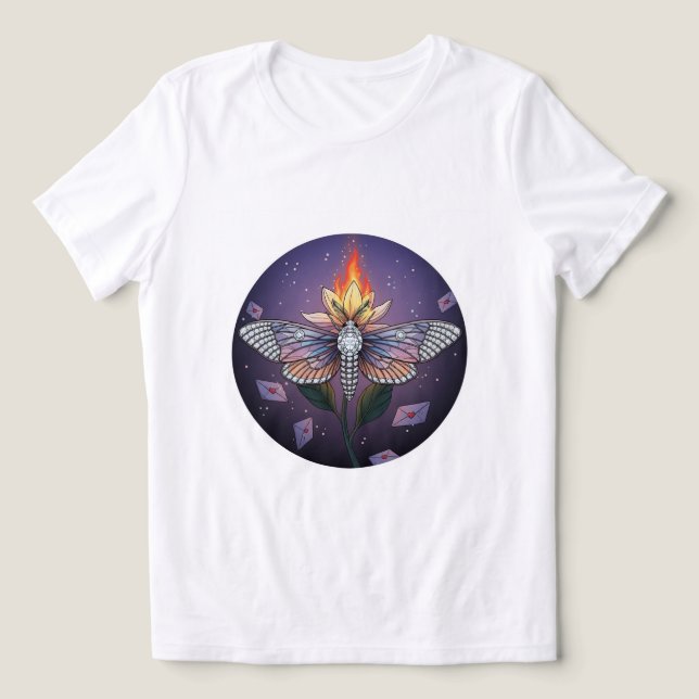 Mystic Moth Fire T-Shirt 🔥 🦋 Tri-Blend Shirt (Design Vorderseite)