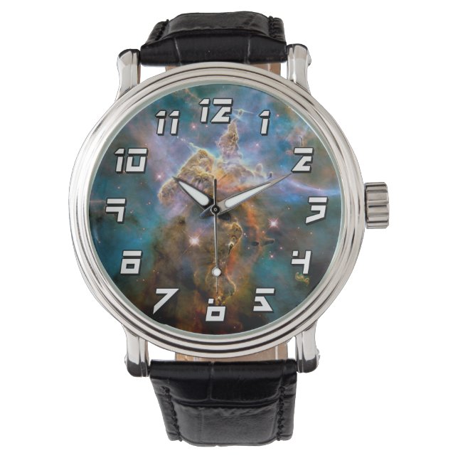 Mystic Mountain Carina Nebula Hubble Space Foto Armbanduhr (Vorderseite)