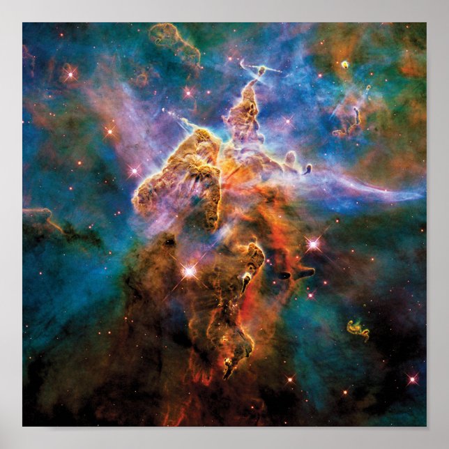 Mystic Mountain Carina Nebula Hubble Space Foto Poster (Vorne)
