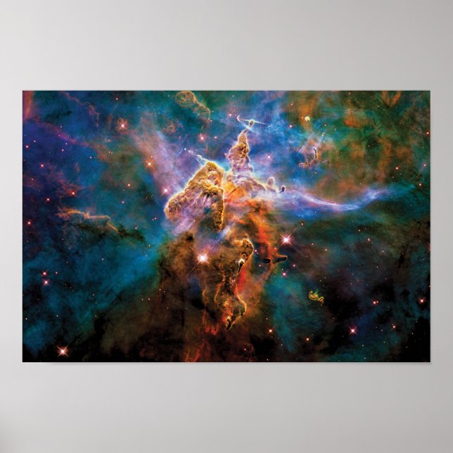 Mystic Mountain Carina Nebula Hubble Space Foto Poster (Vorne)
