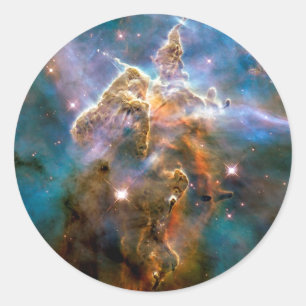 Mystic Mountain Carina Nebula Hubble Space Foto Runder Aufkleber