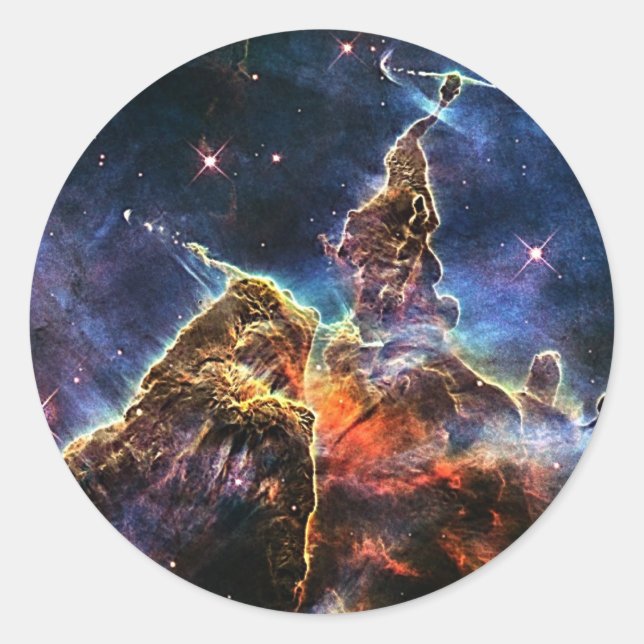 Mystic Mountain in Space NASA Runder Aufkleber (Vorderseite)