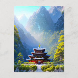 Mystic Mountain Temple Postkarte