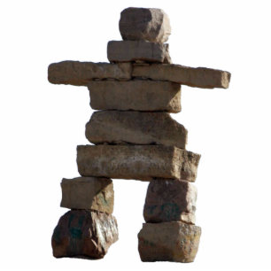 Mystic Native American Inukshuk 2 skulpiertes Gesc Fotoskulptur Magnet