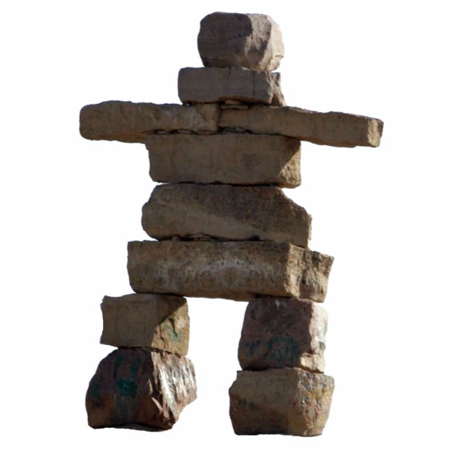 Mystic Native American Inukshuk 2 skulpiertes Gesc Fotoskulptur Magnet (Vorne)