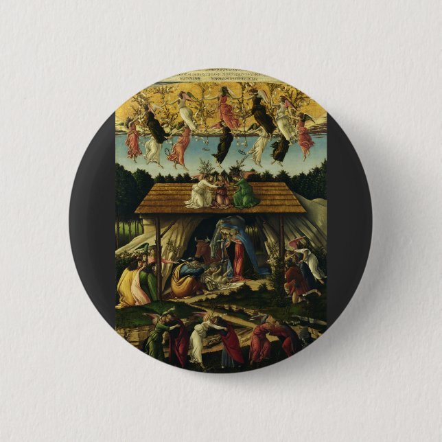 Mystic Nativi von Sandro Botticelli Button (Vorderseite)