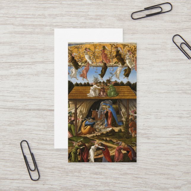 Mystic Nativity, 1500 von Sandro Botticelli Visitenkarte (Vorderseite/Rückseite Beispiel)