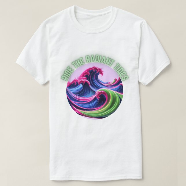 Mystic Neon Waves - Rippen der strahlenden Gezeite T-Shirt (Design vorne)