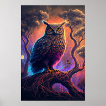Mystic Owl Psychedelisches Poster | Spirit Animal