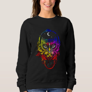 Mystic Owl Retro Farbsplash Sweatshirt