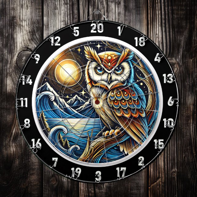 Mystic Owl Starlit Dartboard Design Dartscheibe (Von Creator hochgeladen)