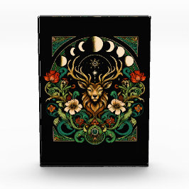 Mystic Pagan Stag and Moon Phase Fotoblock