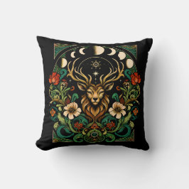 Mystic Pagan Stag and Moon Phase Kissen