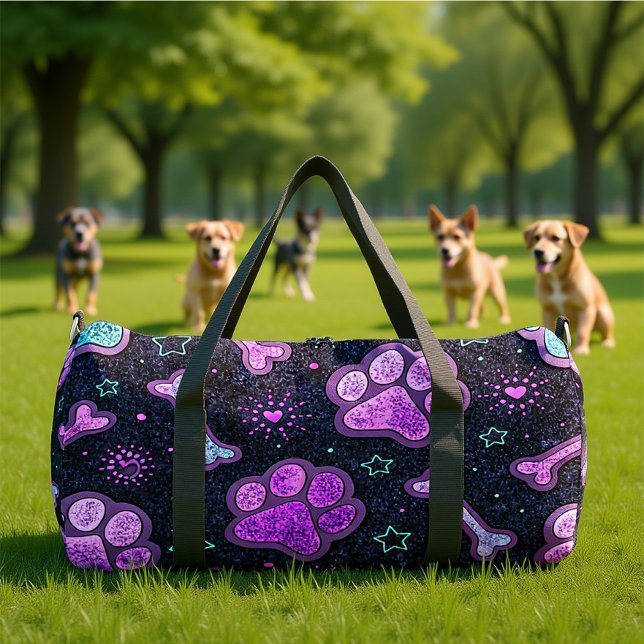 Mystic Paw Print Heart Travel  Duffle Bag (Von Creator hochgeladen)