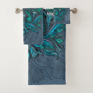 Mystic Peacock Feathers Badhandtuch Set
