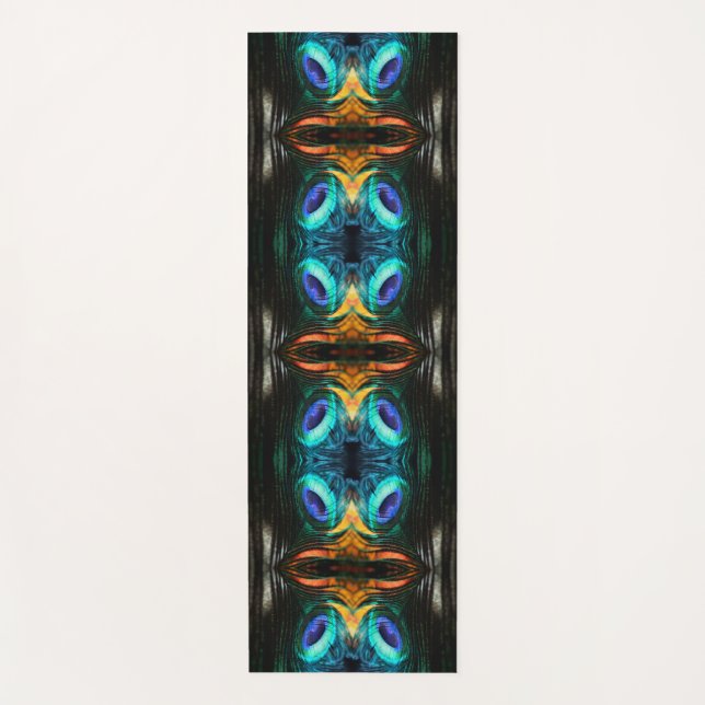 Mystic Peacock Mirage Yogamatte (Vorderseite)