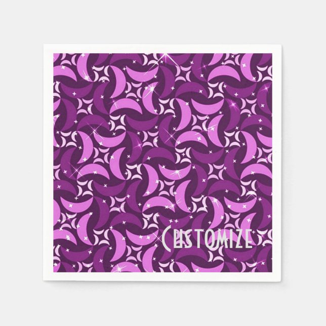 Mystic Pink Moons Muster Napkins Serviette (Vorderseite)