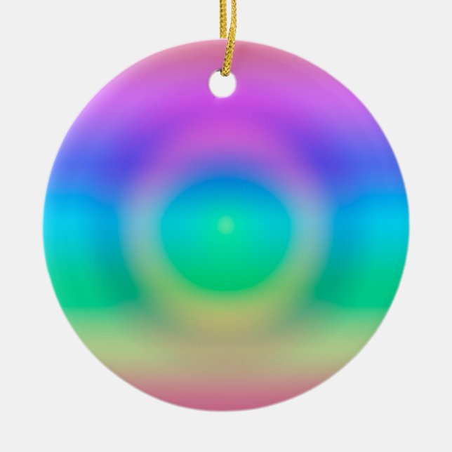 Mystic Rainbow Eye Ombre Keramik Ornament (Vorne)